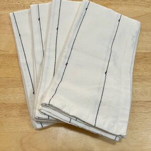 Hearth & Hand Cotton Napkins with Black Accents Set of Four